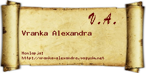 Vranka Alexandra névjegykártya