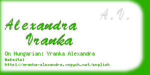 alexandra vranka business card
